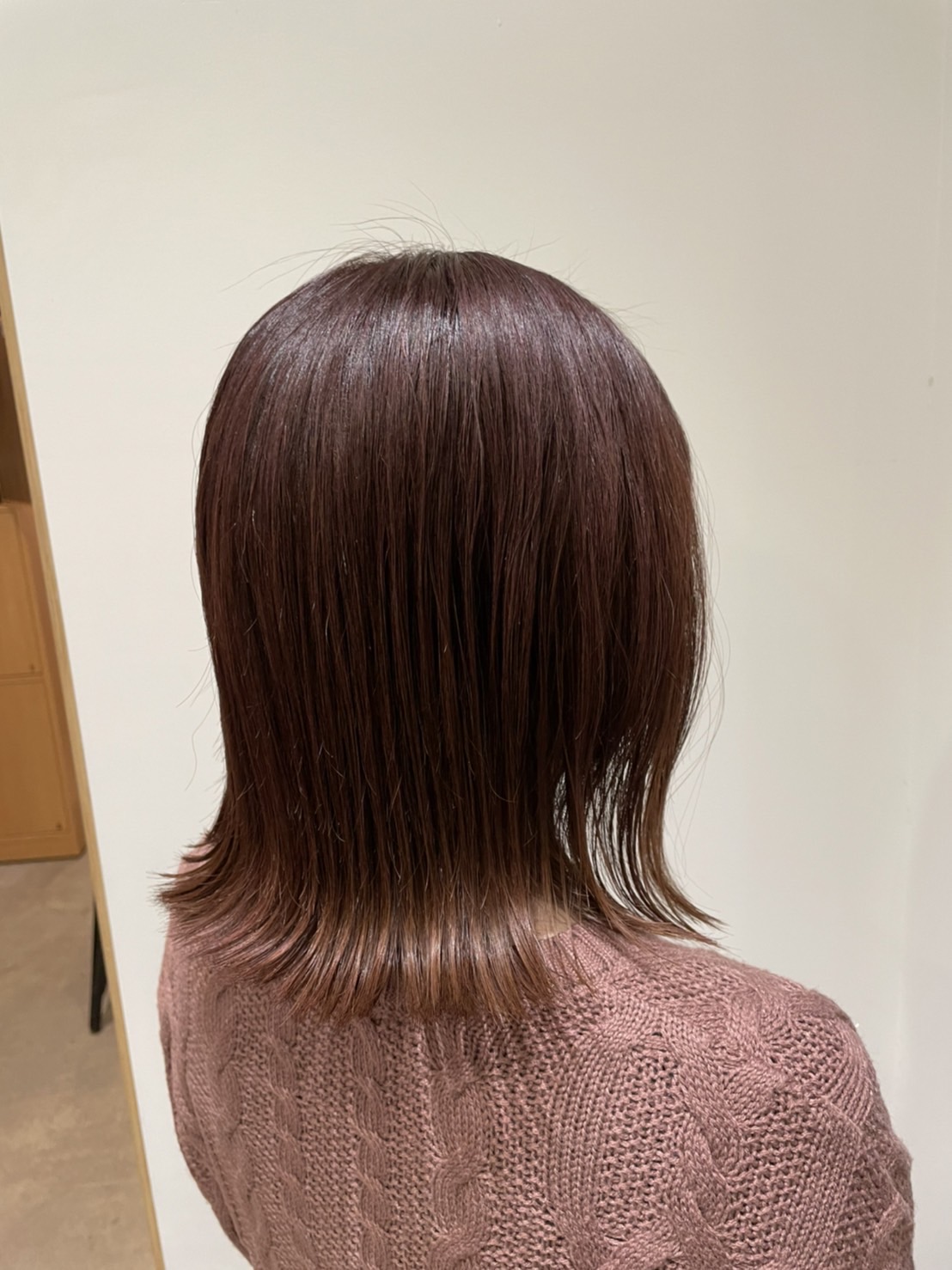 【切りっぱなしボブピンクベージュ】