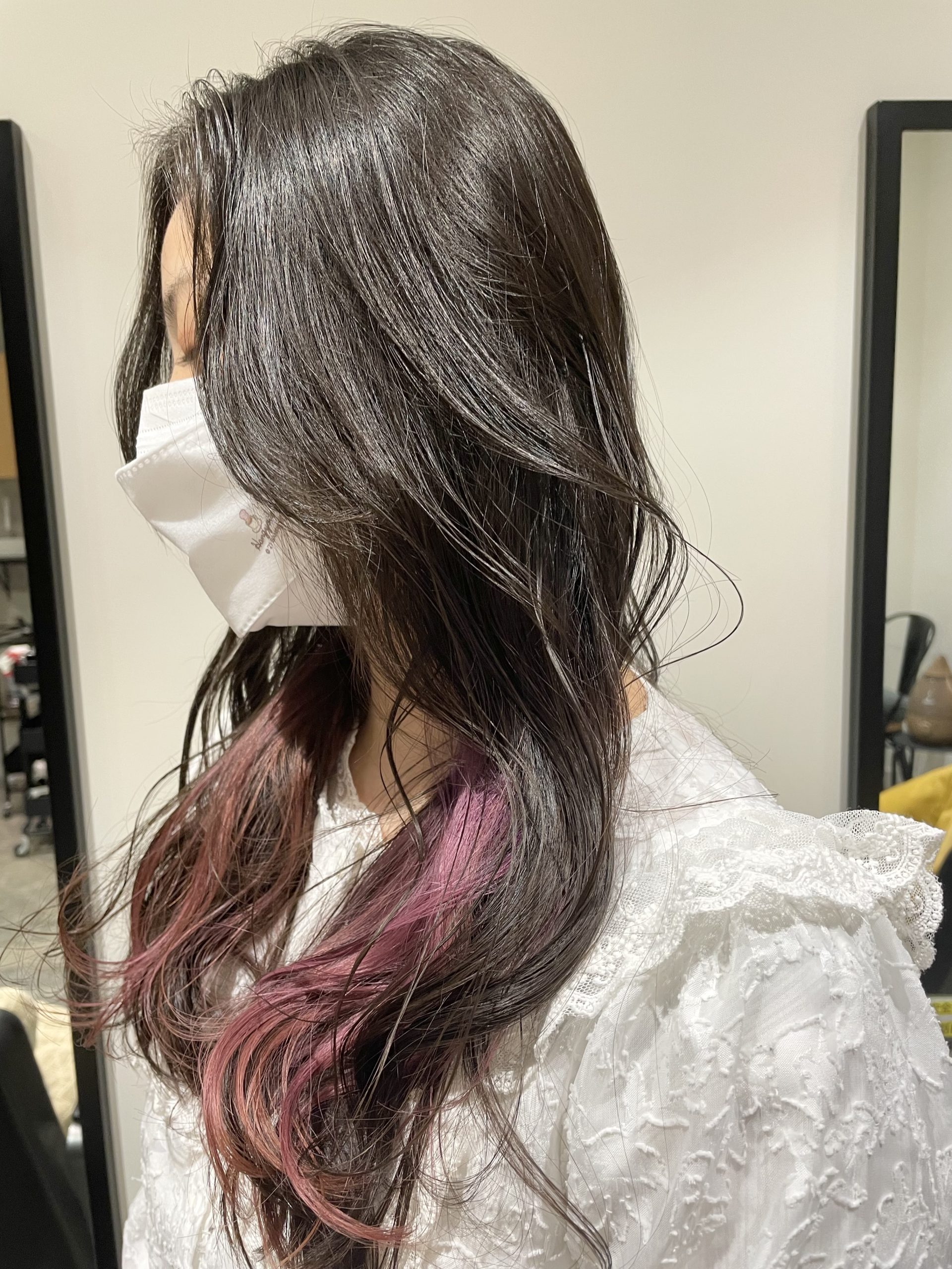 【インナーカラーでちょい見せピンク】